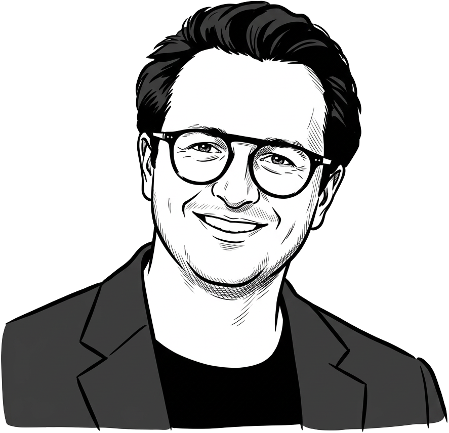 Ink illustration portrait — Investment Management & Networks